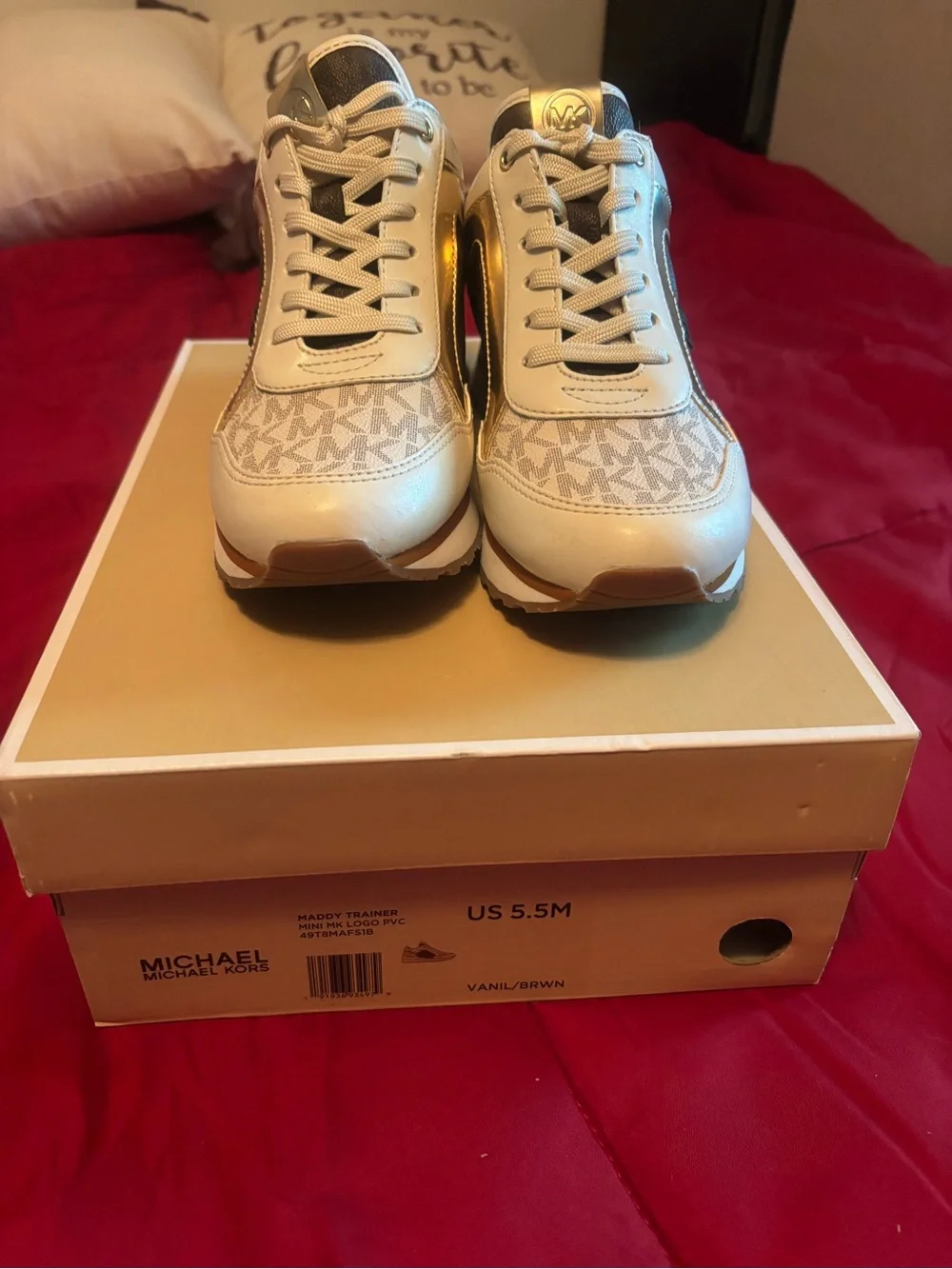 Michael Kors Vanilla and Brown Logo Women's Sneakers